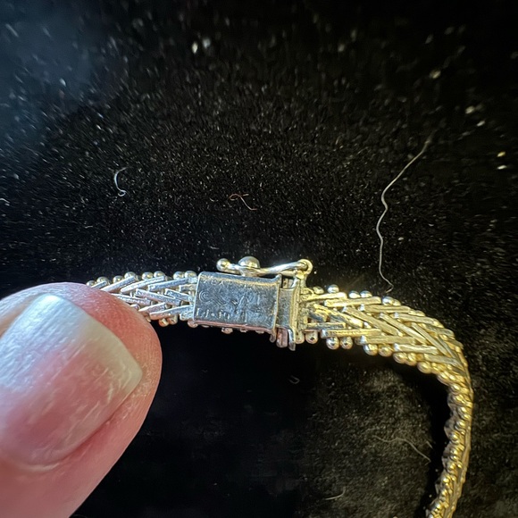 Estate Sterling Silver Rivet Diamond Cut Mesh Necklace 17” ~30.19g - Picture 6 of 8